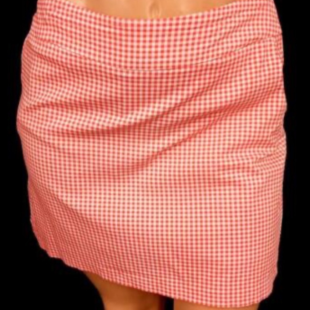 Molly Isadora stretch gingham skirt with Front pockets nwt